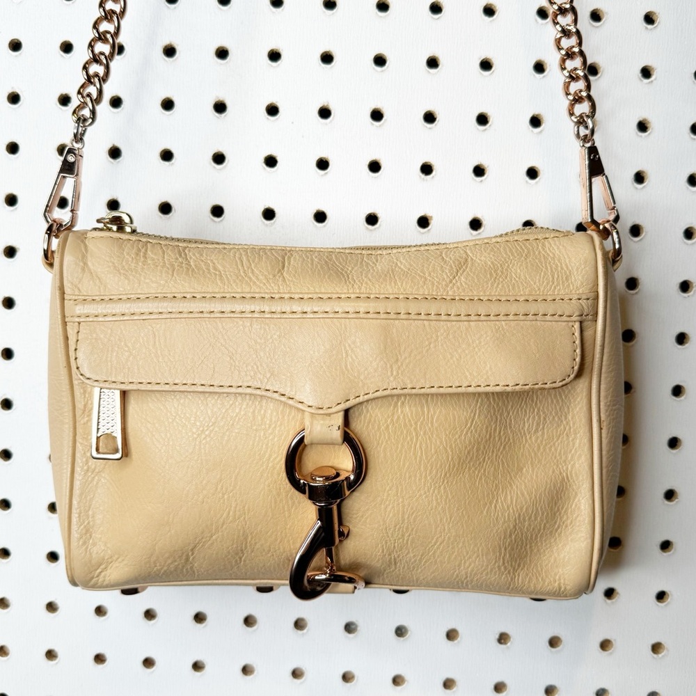 Rebecca Minkoff | Mini M.A.C. Crossbody Bag, Genuine Leather, Nude , Cream